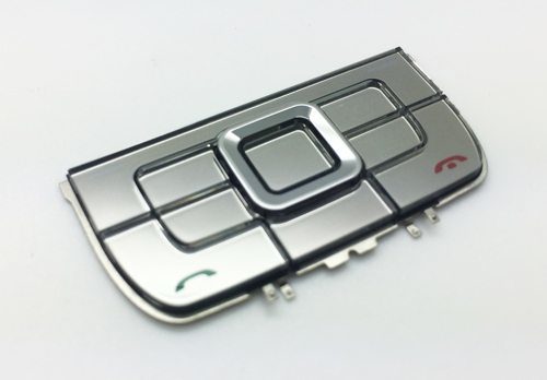 Nokia E66 Original und Neu Function Keypad Tastenmatte Metal Weiß 9793903