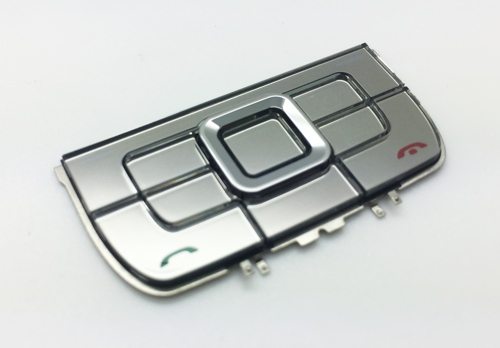 Nokia E66 Original und Neu Function Keypad Tastenmatte Metal Weiß 9793903