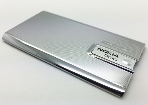 Nokia E66 Original Akkudeckel Battery Cover Silber Metal 0252369