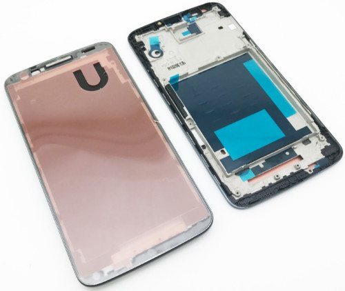 LG G2 D802 Display Rahmen Frame Bezel Schwarz inkl. Klebefolie