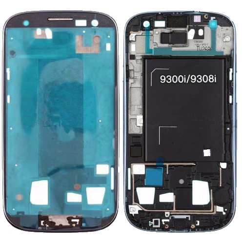 Samsung S3 Neo i9308 Display Rahmen Schwarz inkl. Klebefolie