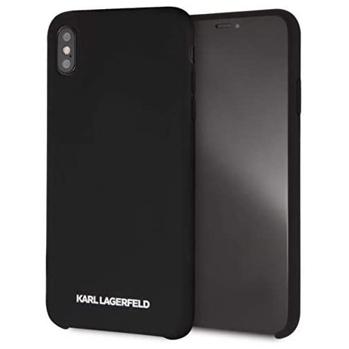 Karl Lagerfeld KLHCPXSLBKS Silver Logo Silicone Case Black for iPhone X/XS