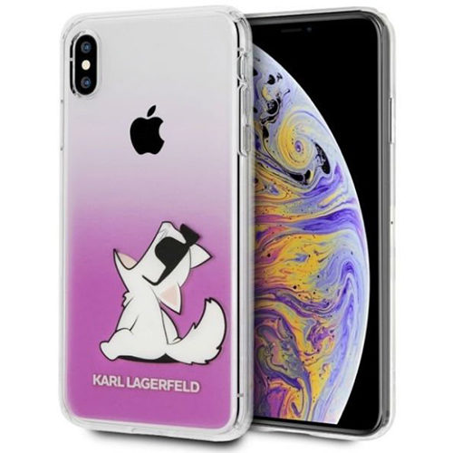 Karl Lagerfeld Silikonhülle Fun CHOUPETTE PINK iPhone XS MAX