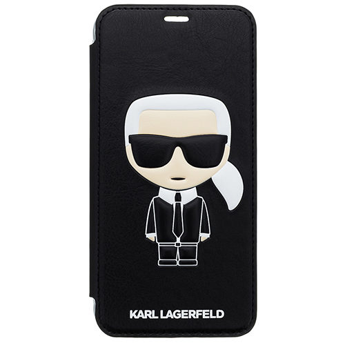 Karl Lagerfeld Buch Hülle Karl für iPhone XS Max Schwarz