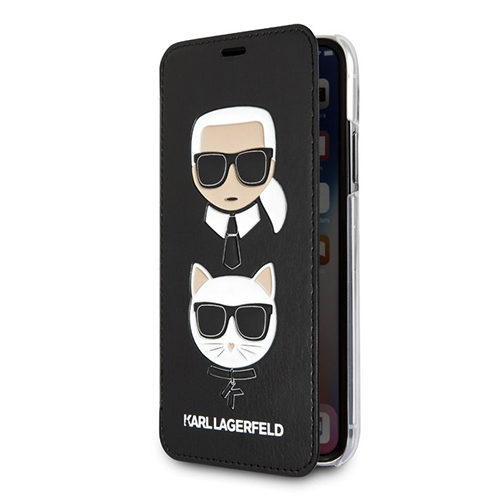 Karl Lagerfeld Buch Hülle Karl and CHOUPETTE iPhone XS MAX Schwarz