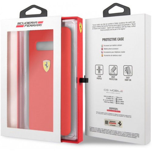 Ferrari Logo Silikonhülle für Samsung S10 G973 Rot FESSIHCS10RE