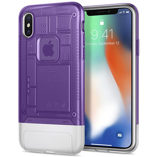 Spigen Classic C1 Cover for iPhone X/XS Lila 057CS24431