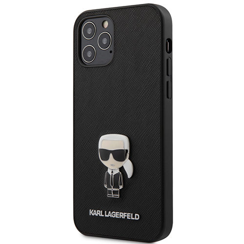 Karl Lagerfeld Saffiano Iconic Cover for iPhone 12/12 Pro Schwarz