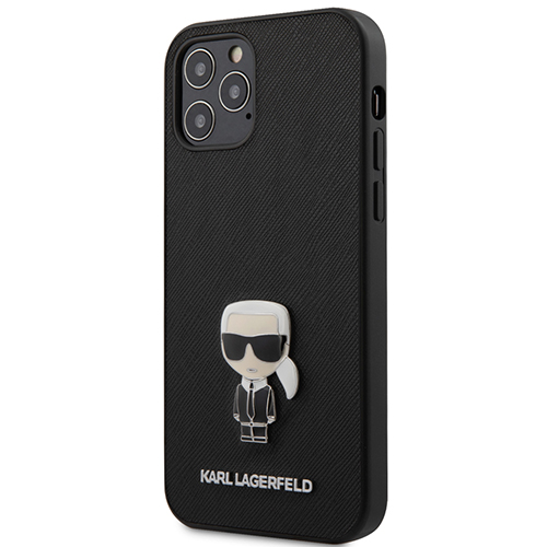Karl Lagerfeld Saffiano Iconic Cover for iPhone 12/12 Pro Schwarz Karl Lagerfeld Saffiano Iconic Cover for iPhone 12/12 Pro Schwarz