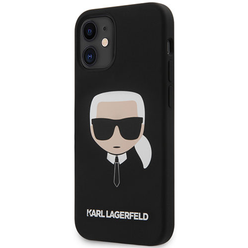 Karl Lagerfeld Head Silicone Cover for iPhone 12 mini Schwarz