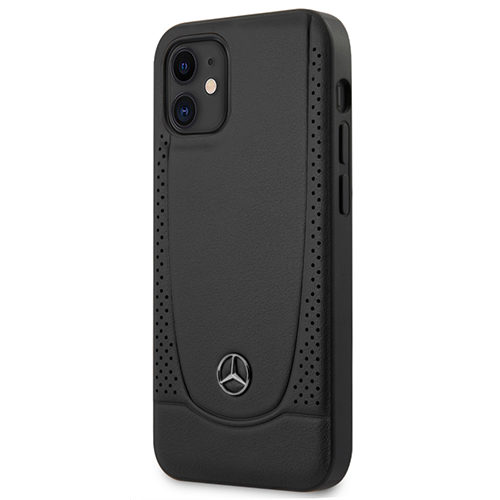 Mercedes Leather Urban Cover for iPhone 12 mini Schwarz