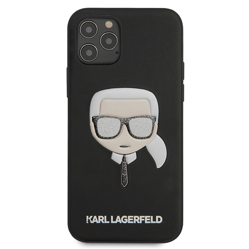 Karl Lagerfeld Glitter Head Cover for iPhone 12/12 Pro Schwarz Karl Lagerfeld Glitter Head Cover for iPhone 12/12 Pro Schwarz