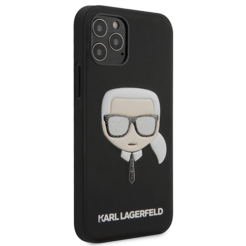 Karl Lagerfeld Glitter Head Cover for iPhone 12/12 Pro Schwarz Karl Lagerfeld Glitter Head Cover for iPhone 12/12 Pro Schwarz