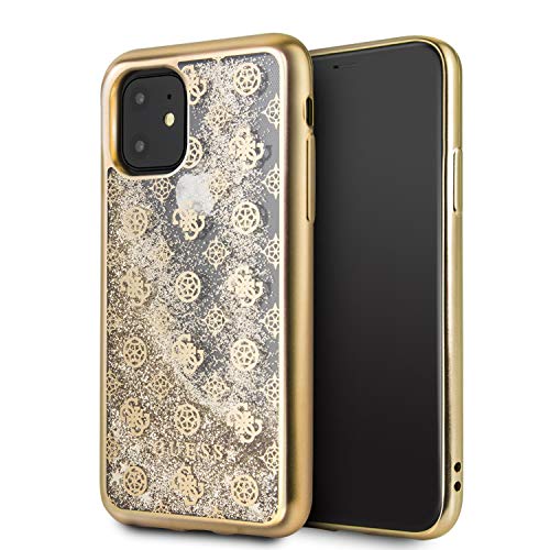 Guess-4G-Peony-Liquid-Glitter-Case-Schutz-Hlle-fr-Apple-iPhone-11-Gold-B07YG1GS4D