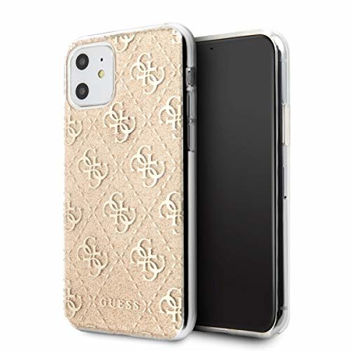 Guess Hülle für Apple iPhone 11 Glitter Kollektion Case Schutz Gold