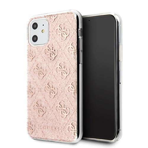 Guess Hülle für Apple iPhone 11 Glitter Kollektion Case Schutz Rosa