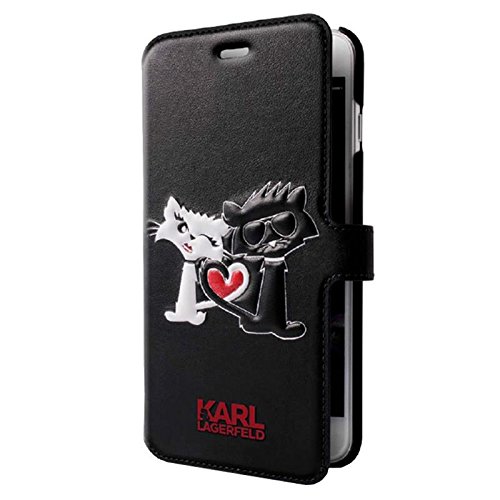 Karl-Lagerfeld-KLFLBKP7CL1BK-Choupette-In-Love-Booktype-Schutzhlle-fr-Apple-iPhone-7-1193-cm-47-Zoll-schwarz-B07338KK17