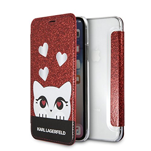 Karl-Lagerfeld-KLFLBKPXVDCRE-CG-Mobile-Handytasche-fr-Apple-iPhone-X-Rot-B079NNC9TV